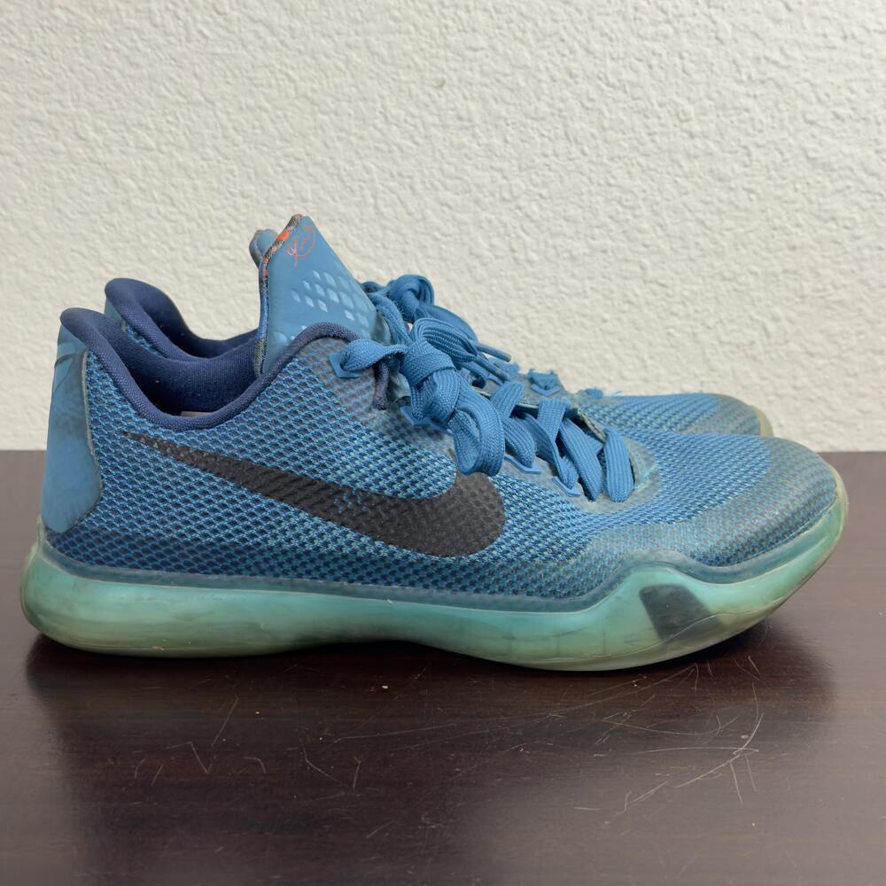 Nike Kobe X 5 AM Flight Shoes Youth Size 7Y Blue Mesh Basketball Low Top